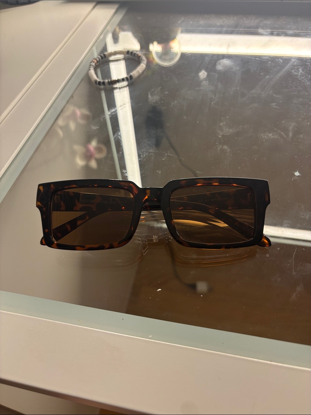 Women's Tortoiseshell Rectangle Sunglasses - Brown Lenses